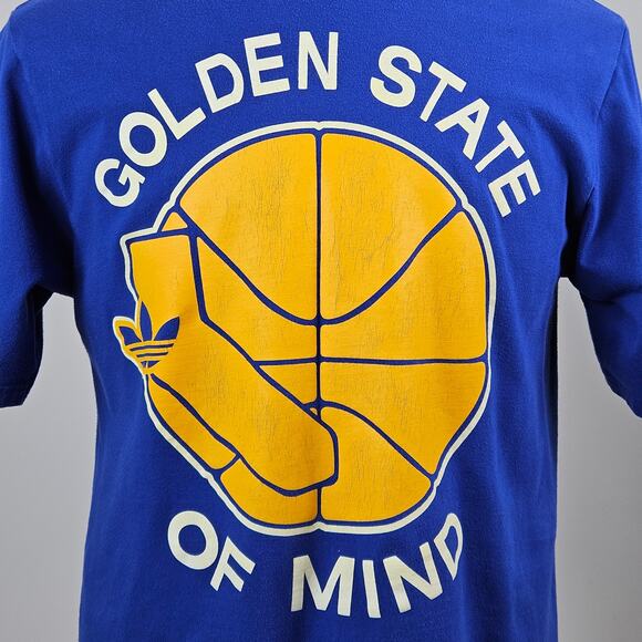 Adidas Golden State Warriors NBA GSW Graphic Blue Shirt Men's Medium | FLAWS - Picture 16 of 16